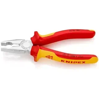 Pinza Universale Knipex 180mm Impugnatura Bimateriale 1000V VDE con Taglio ad Induzione Temprato