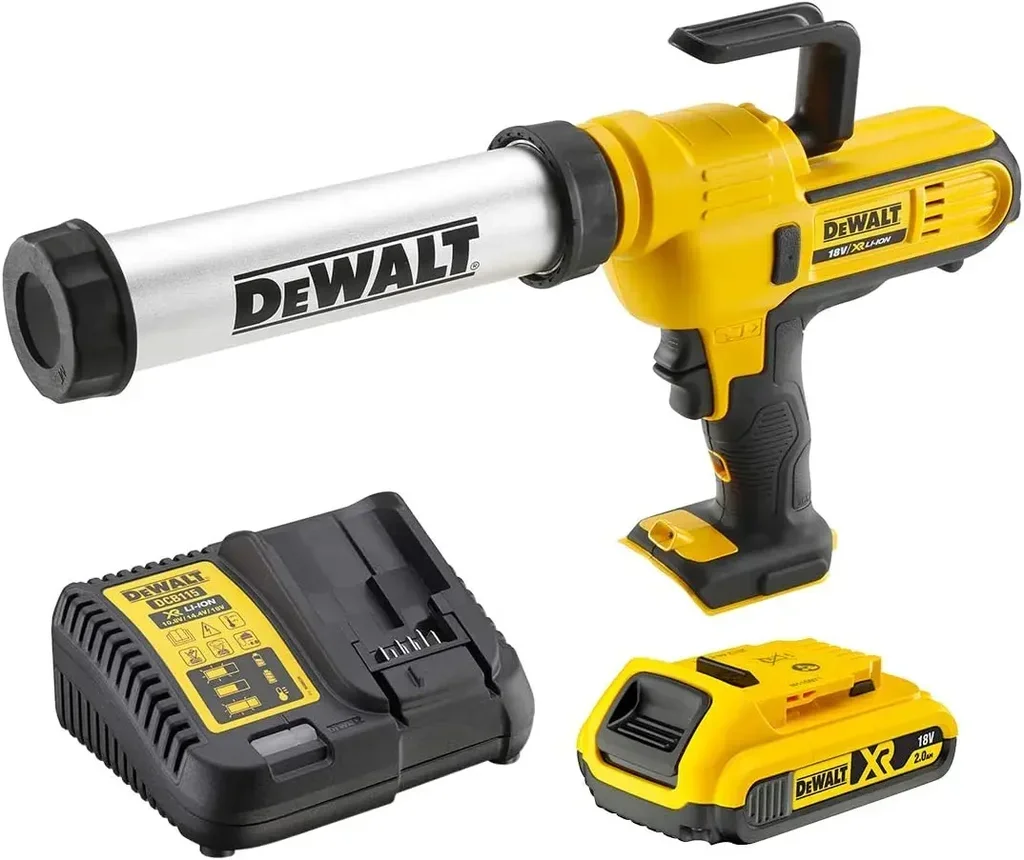 DEWALT XR 18V Cordless Caulking Gun with 2.0Ah Battery and Variable Speed Trigger