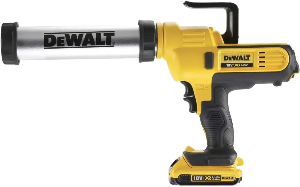 DEWALT XR 18V Cordless Caulking Gun with 2.0Ah Battery and Variable Speed Trigger