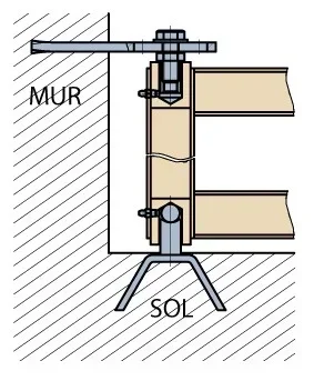 Pivot à sceller TORBEL 440 pour tube 40x40 mm et portail métallique