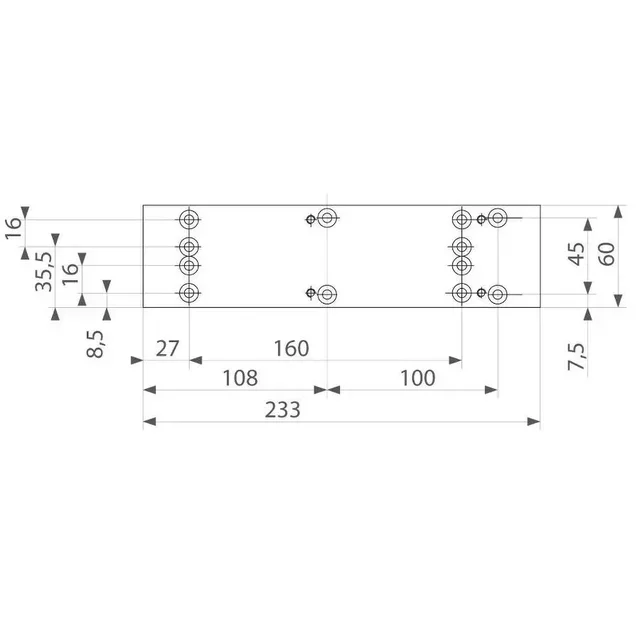 Plaque montage A126 VACHETTE ferme-porte DC340 DC347 acier galvanisé