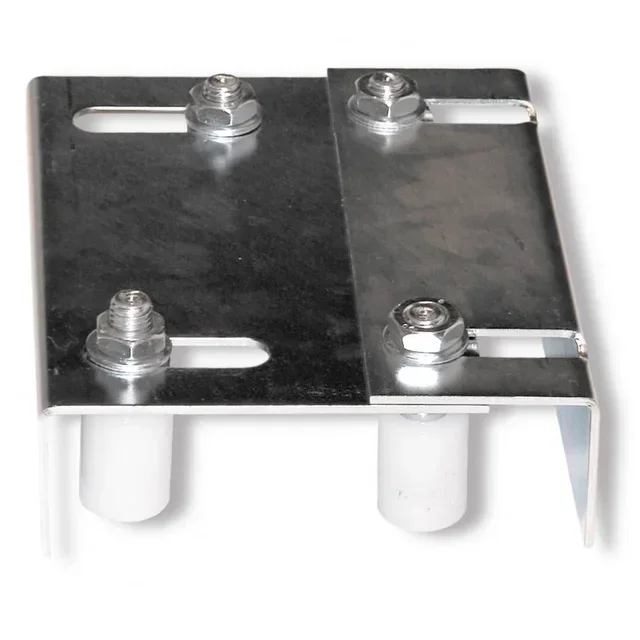 Piastra guida cancello scorrevole AVL 220x55 mm acciaio zincato regolabile 4 rulli