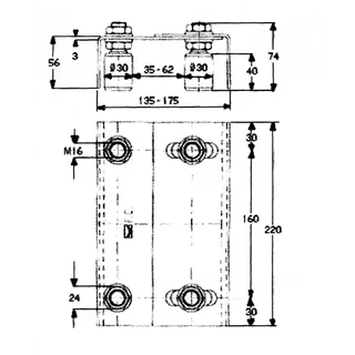 AVL Schiebetor Führungsplatte 220x55 mm verstellbar verzinkter Stahl 4 Rollen