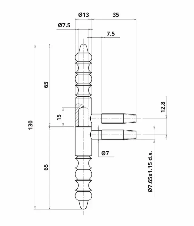 Piastra per Mobili Rustica OTLAV Provence Anuba 13x130 mm Lucidato Verniciato Legno 20kg