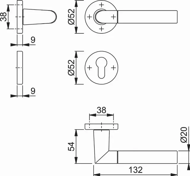 Placa de Empuje Puerta Lecce HOPPE Aluminio Anodizado 389
