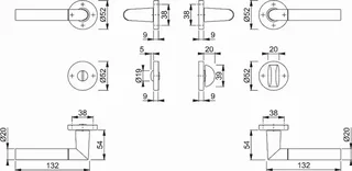 Placa de Empuje Puerta Lecce HOPPE Aluminio Anodizado 389