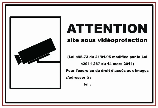 Plaque signalisation VISO zone surveillance vidéo 280x190 mm