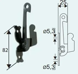 Spingente di sicurezza platino TORBEL nero cataforesi spagnoletta 753014L