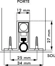 Battiscopa incassato Jourjon Klomatic 27x83cm anti-corrosione aluzinc