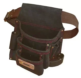 Borsa per chiodi in pelle rinforzata con cintura in nylon JOUANEL POCOU-R-460092 marrone