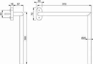 HOPPE Stainless Steel Window Handle PMR 300/300 mm Left Secustik VarioFit