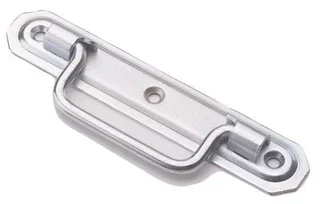 Poignée porte arrêt platine emboutie MONIN acier zingué 140x26 mm