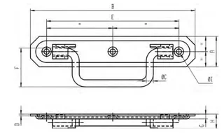 MONIN gepresste Stahl verzinkte Türgriffplatte 140x26 mm