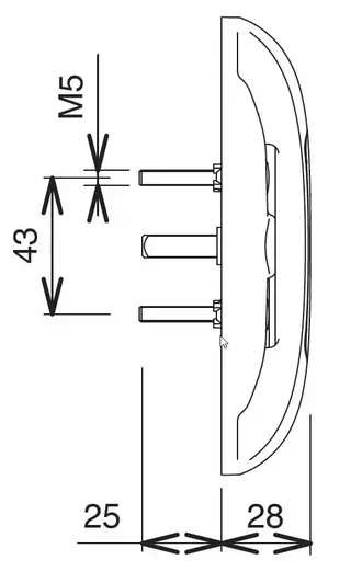 Poignée tirage butée centrale 5564 La Croisée DS blanc profil 32/42 mm