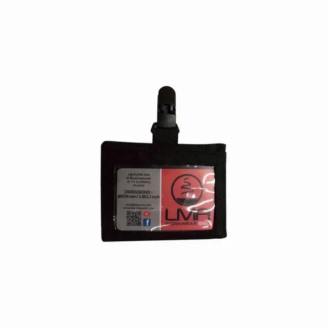 Porta badge professionale nero LMA 99108 - Formato 5,5x8,5 cm con clip in plastica
