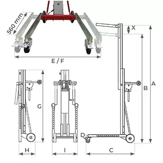 Positionneur manuel élévateur Stockman 150kg ME-R2900 - Gerbeur compact et sécurisé avec fourches réglables