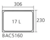 Poubelle cuisine Seaupour 5160 Gris 17L couvercle coulissant LMC