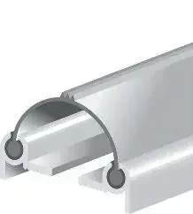 Profil aluminium BB étanchéité joint battement ELTON 224cm - Réf 4501601