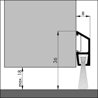 Brushed anodized aluminum door bottom profile 3m invisible fixing silver