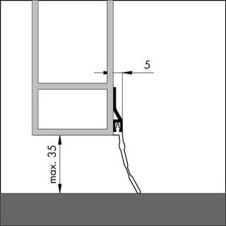 Profilé adhésif noir PVC bavette protection 2,5m étanchéité