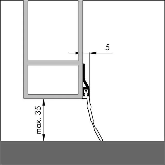 Profilé adhésif noir PVC bavette protection 2,5m étanchéité