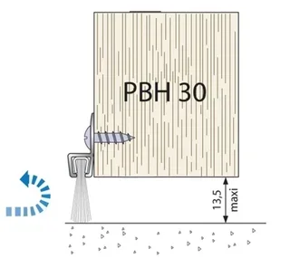 Brushed aluminum profile 40mm Duval 3m door seal
