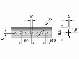 Perfil suspensión 2m EMUCA 9173305 para muebles altos - Herraje cocina