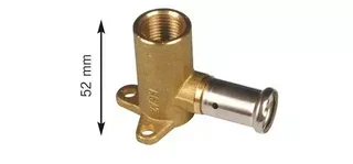 Raccord coude applique multicouche HENCO laiton à sertir femelle 2P pour eau potable et chauffage