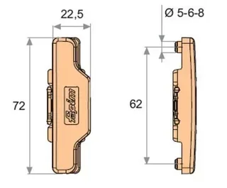 Raccord goujon crémone fourche FAPIM 1559 zamac zingué patin nylon