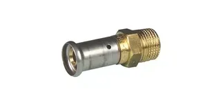 Pressfitting aus Messing HENCO gerade Außengewinde 17P für Mehrschichtverbundrohr