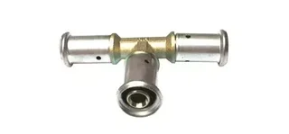 Raccord multicouche à sertir T HENCO Ø9 mm laiton eau chauffage