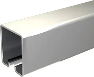 Binario in acciaio zincato MANTION 62x55 mm lunghezza 3 m per cancello scorrevole
