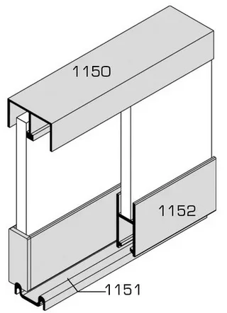 Rail inférieur argent VACHETTE 5m pour vitrine coulissante verre 8mm - 1151