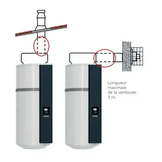 Rallonge ventouse chauffe-eau thermodynamique THERMOR 80/125 1m - 354642