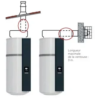 Rallonge ventouse chauffe-eau thermodynamique THERMOR 80/125 1m - 354642