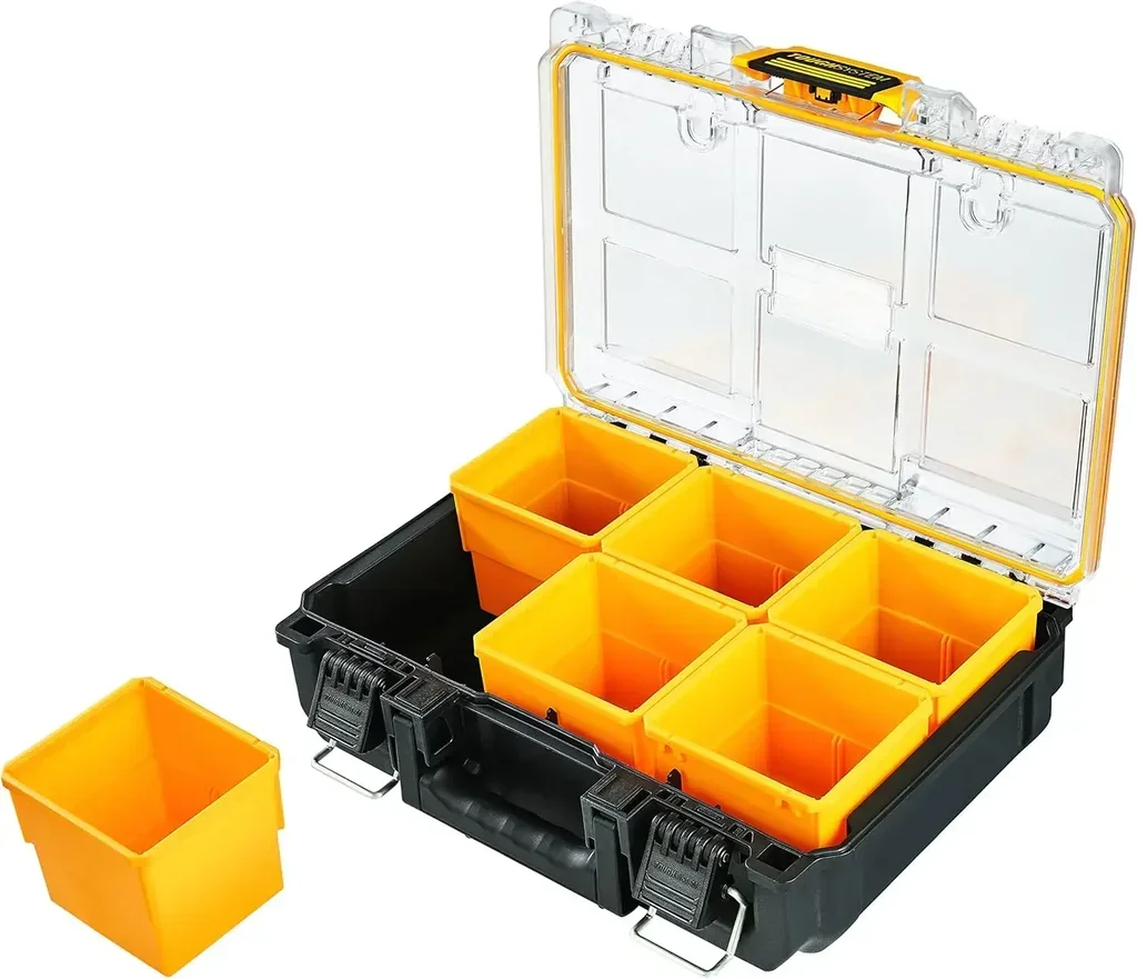 Organizador modular DEWALT ToughSystem 2.0 - 6 compartimentos extraíbles - medio ancho