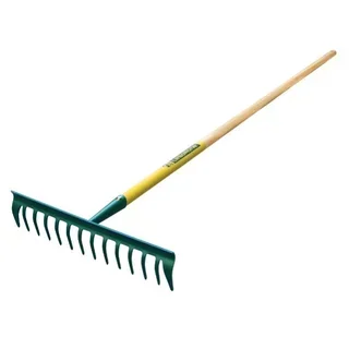 Duopro Rake 14 Curved Teeth Wooden Handle PEFC LEBORGNE 35 cm