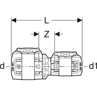 Réducteur de débit Geberit FlowFit PPSU DN 25/12 - Ø 32/16 mm