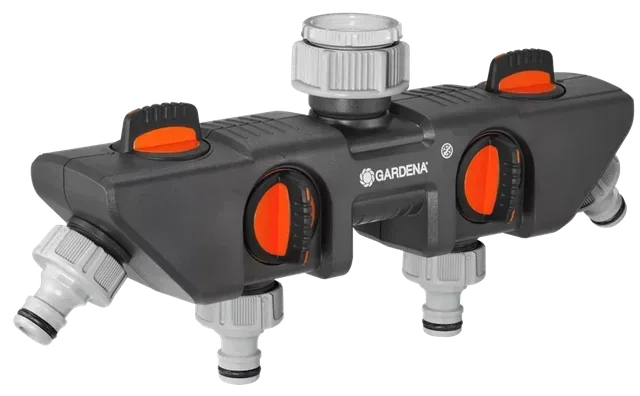 GARDENA Distribuidor de Agua 4 Vías 8194-20 - Válvula Divisora Riego Jardín