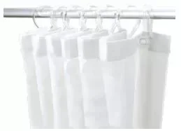 Rideau douche blanc 120x200 cm PVC anti-moisissure DELABIE 8 mousquetons