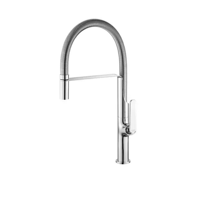 TUBIG Chrom Küchenarmatur THERMADOR - Flexibler Edelstahl Auslauf