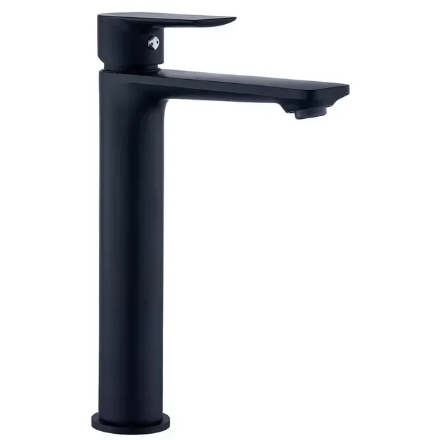 Grifo alto para lavabo negro mate JEZIO THERMADOR con caño clásico e instalación rápida