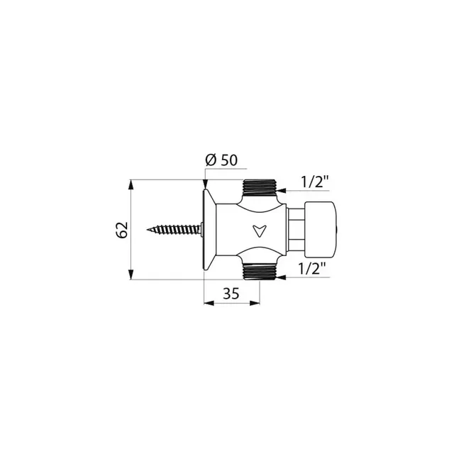 Robinet temporisé urinoir DELABIE Tempostop M1/2" droit laiton chromé