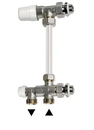 Válvula monotubo RBM 1/2" de latón niquelado con bypass 50% y sonda Ø15mm - Ref. 2250450