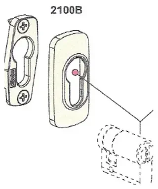 Anti-theft Euro cylinder escutcheon FAPIM 2100B white aluminum security door lock plate