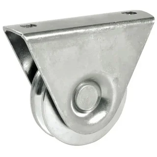 Dreiecksnutenrad Ø80mm verzinkt Außenhalterung 300kg Tragkraft Industrierolle
