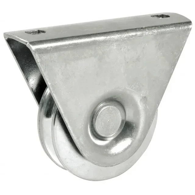 Dreiecksnutenrad Ø80mm verzinkt Außenhalterung 300kg Tragkraft Industrierolle