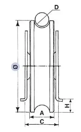 Rundnutenrad AVL 100 mm verzinkter Stahl 300 kg mit Schweißhalterung