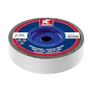 Rotolo Abrasivo Impermeabile GRIFFON Grana 80 - 25m x 38mm per Levigatura Metallo e Plastica