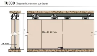 Roulement à billes Mantion TUB30-1 pour porte coulissante sur chant